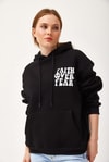 Oversize Kapüşonlu Kanguru Cepli Sweatshirt Siyah