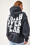 Oversize Kapüşonlu Kanguru Cepli Sweatshirt Antrasit