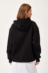 Oversize Kapüşonlu Kanguru Cepli Sweatshirt Siyah