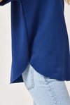 Oysh Yumuşak Dokulu Eteği Oval Modal Tshirt Lacivert