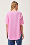 Oysh Yumuşak Dokulu Eteği Oval Modal Tshirt Pembe