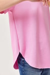 Oysh Yumuşak Dokulu Eteği Oval Modal Tshirt Pembe