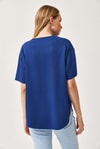 Oysh Yumuşak Dokulu Eteği Oval Modal Tshirt Lacivert