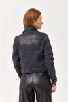 Slim Fit Kot Ceket Siyah