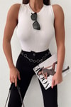 Halter Yaka Triko Trend Atlet Beyaz