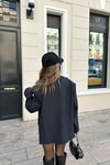 Çift Düğme Çizigili Blazer Ceket Lacivert