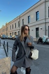 Orj Marka Çift Düğme Blazer Gri