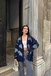 Yün Oversize Hırka Lacivert