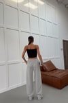 Bağcıklı Modal Pantolon Gri Melanj