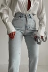 Mini Taşlı Mom Jean Buz Mavi