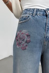 Pink Taşlı Jean Mavi