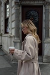 Kuşaklı Oversize Kaşe Kaban Krem
