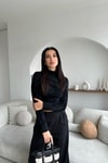 Yumoş Dik Yaka Kazak Siyah