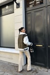 Süet Puffer Detay Yaka Tokalı Mont Haki