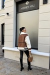 Süet Puffer Detay Yaka Tokalı Mont Kahve
