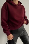 Basic Crop Sweatshirt Bordo