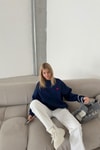 Mini Kalp Nakışlı Sweatshirt Lacivert