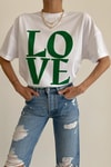 Harf Love Baskı Tshirt Yeşil