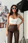 İp Askılı V Crop Top Beyaz