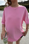 Oversize Modal Tshirt Pembe