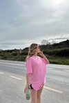 Oversize Modal Tshirt Pembe