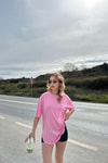 Oversize Modal Tshirt Pembe