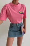 Smiley Oversize Tshirt Pembe