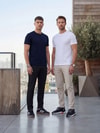 EtikmenPremium %100 Organik Pamuk 2'li Lacivert-Beyaz Basic Slimfit Erkek TişörtETİKMEN TİŞÖRT