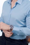 Gömlek Kravat Seti (Lacivert Şal Desenli Kravat & Şeker Mavisi Saten Slimfit Gömlek)