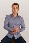 EtikmenBeyaz Lacivert Kareli Slimfit Hediye Kutulu Erkek GömlekGÖMLEK MODELLERİ
