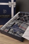 EtikmenFüme Kırmızı Çizgi Slimfit Oduncu Hediye Kutulu Erkek GömlekGÖMLEK MODELLERİ