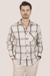 EtikmenKemik Beyaz Çizgili Oversize Oduncu Hediye Kutulu Erkek GömlekGÖMLEK MODELLERİ