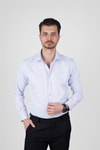 EtikmenAçık Mavi Saten Slimfit Erkek GömlekKlasik Gömlek Modelleri