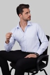 EtikmenAçık Mavi Saten Slimfit Erkek GömlekKlasik Gömlek Modelleri