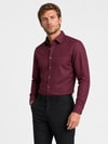 EtikmenBordo Kahve Düğmeli Slimfit Erkek GömlekKlasik Gömlek Modelleri