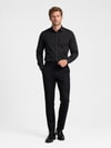 EtikmenSiyah Kare Düğmeli Slimfit Erkek GömlekKlasik Gömlek Modelleri