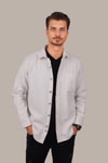 EtikmenBeyaz Düz Oversize Oduncu Erkek GömlekOversize Oduncu Modeller