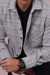 EtikmenGri Hasır Desenli Oversize Oduncu Erkek GömlekOversize Oduncu Modeller