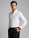 EtikmenBeyaz Yaka Düğmeli Premium Şamre Slimfit Erkek GömlekSpor Gömlek Modelleri