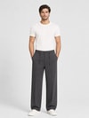 EtikmenErkek Füme Relax Fit Bağcıklı Baggy PantolonSpor Gömlek Modelleri