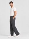 EtikmenErkek Füme Relax Fit Bağcıklı Baggy PantolonSpor Gömlek Modelleri