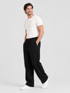 EtikmenErkek Siyah Relax Fit Bağcıklı Baggy PantolonSpor Gömlek Modelleri