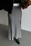 Beyaz Striped  Kloş Etek