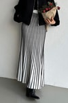 Beyaz Striped  Kloş Etek
