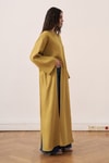 Kheesa Yırtmaç Detaylı Keten Bluz Olive