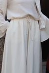 Krem Wide Leg Pantolon