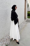 Beyaz Leny İnce Gabardin Etek