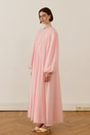 Monroe Nervür Dikişli Uzun Elbise Soft Pembe