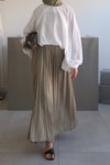 Olesya Saten Etek Olive