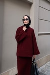 Polina Triko Takım Bordo